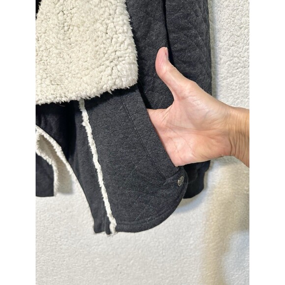 Billabong Sherpa Quilted Jacket Women's Casual Navy Blue Open Front Small - Picture 5 of 14